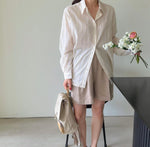 Load image into Gallery viewer, [KR] Textured Cotton Oversized Shirt in White

