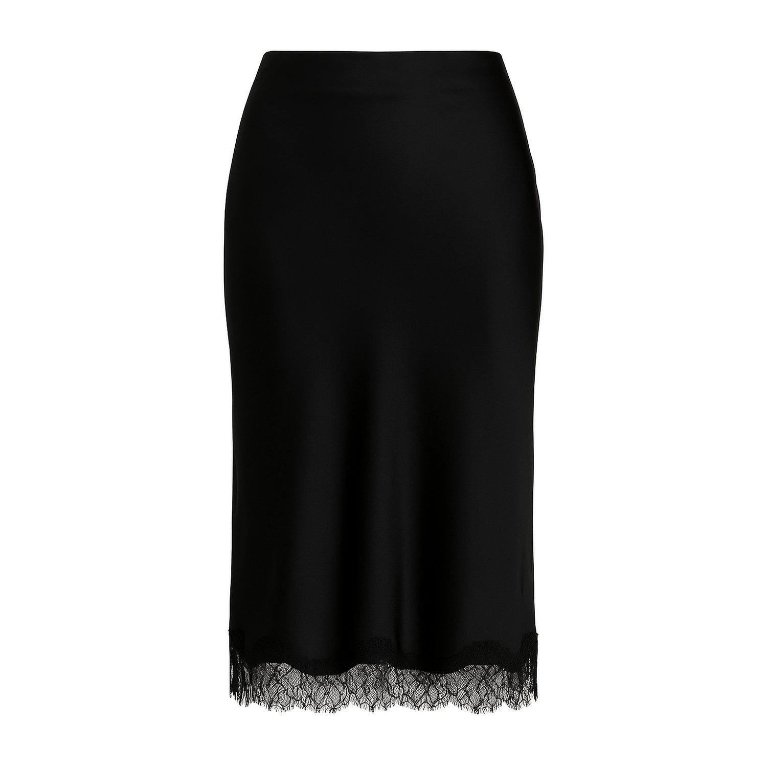 Altea Satin Lace Skirt in Black
