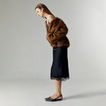 Load image into Gallery viewer, Altea Satin Lace Skirt in Black
