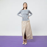 Load image into Gallery viewer, Amara Ribbed Knit Top in Grey
