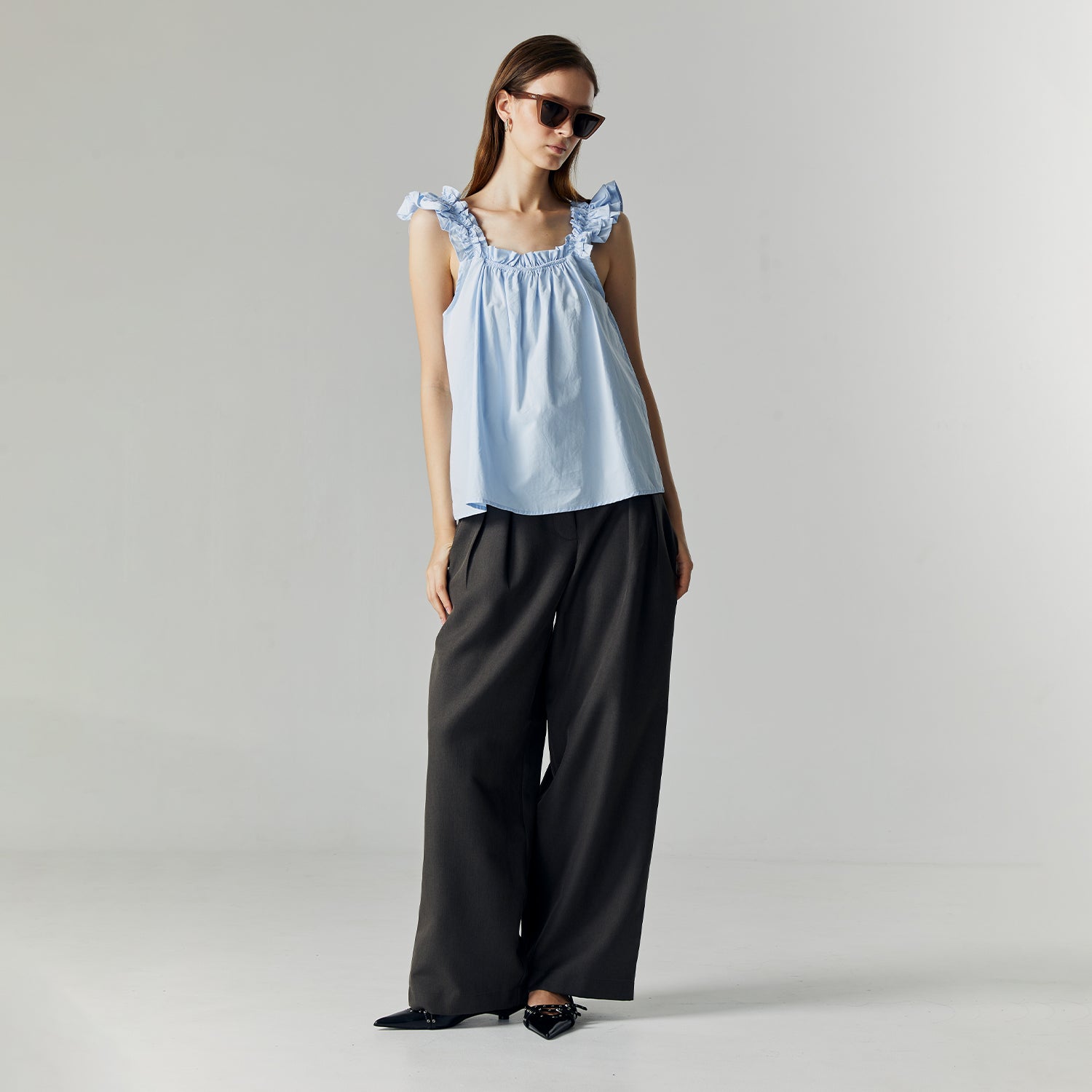 Amore Ruffle Set in Blue