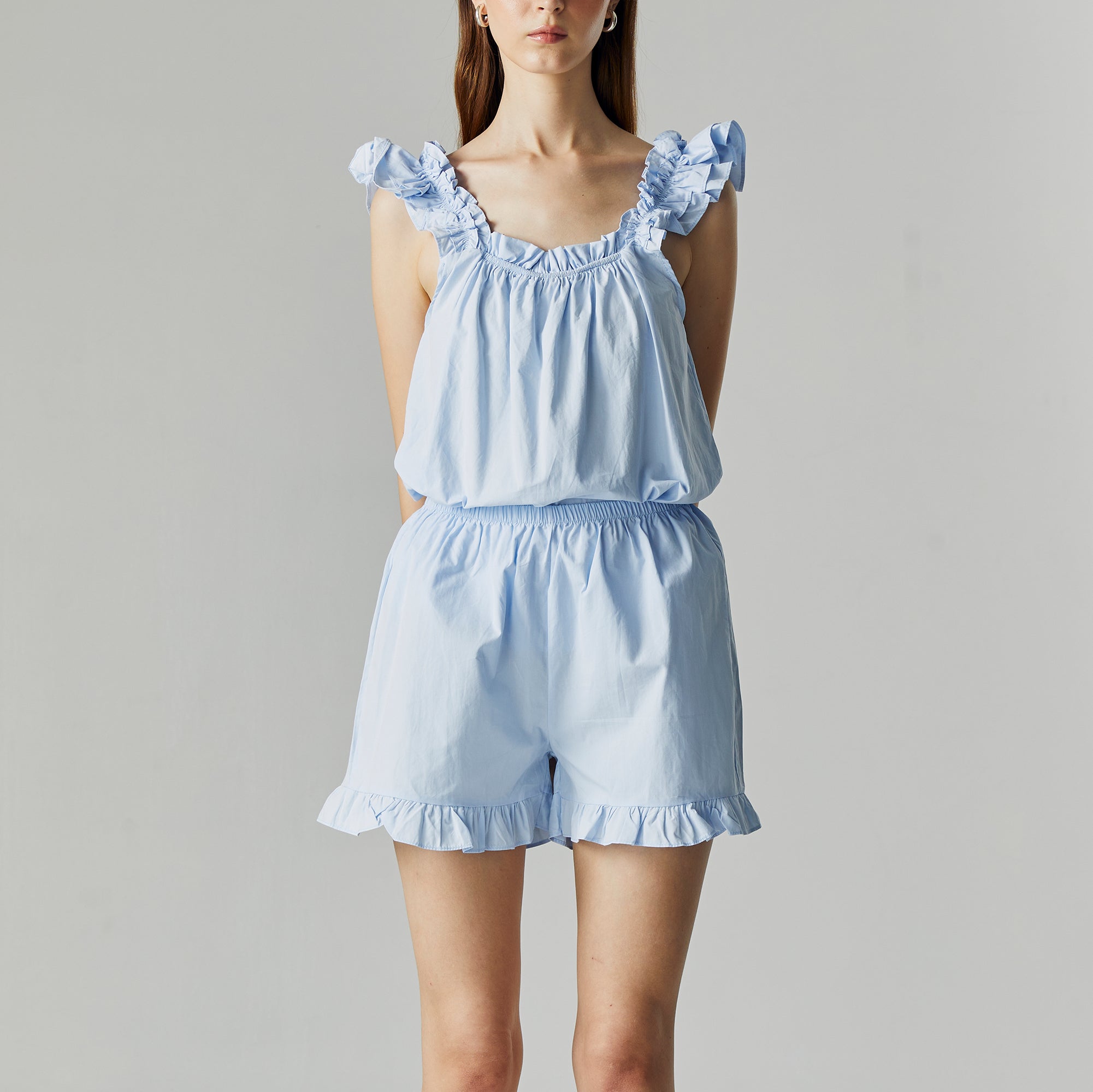 Amore Ruffle Set in Blue