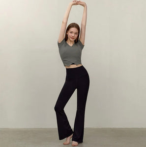 High Rise Cutout Back Flare Leggings [2 Colours]