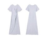 Load image into Gallery viewer, Twist Slit Maxi Dress in Grey
