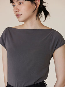 Tencel Boatneck Top in Grey