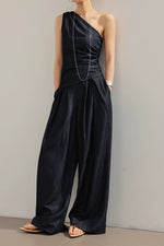 Load image into Gallery viewer, Toga Top // Trousers Set in Navy
