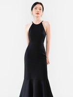 Load image into Gallery viewer, Cami Flute Midi Dress in Black
