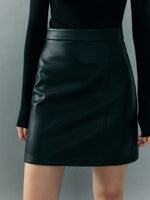 Load image into Gallery viewer, Mini Pleather Skirt in Black
