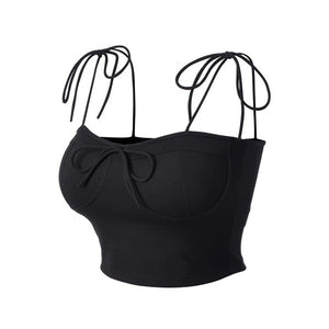 Padded Ribbon Tie Bustier Top [3 Colours]