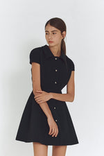 Load image into Gallery viewer, Korean Melanie Button Dress in Black
