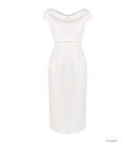 Load image into Gallery viewer, Korean Textured Collar Sheath Dress [2 Colours]
