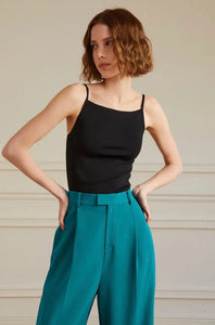 High Waist Wide Leg Hook Trousers in Blue