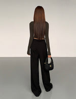 Load image into Gallery viewer, Loop Wide Leg Hook Trousers in Black
