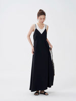 Load image into Gallery viewer, 2 Piece Tank + Drop Back Pocket Maxi Dress Set in Black
