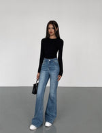 Load image into Gallery viewer, High Rise Bell Bottom Jeans in Blue
