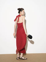 Load image into Gallery viewer, Polka Dot Halter Maxi Dress in Red
