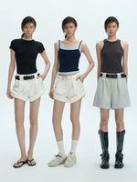 Load image into Gallery viewer, Tencel Blend 2-Way Cuff Shorts [2 Colours]
