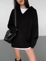 Load image into Gallery viewer, Oversized Woven Hoodie in Black
