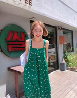 Load image into Gallery viewer, Polka Wide Leg Jumpsuit in Green
