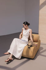 Load image into Gallery viewer, Cotton Blend Tie Top // Maxi Skirt in Cream
