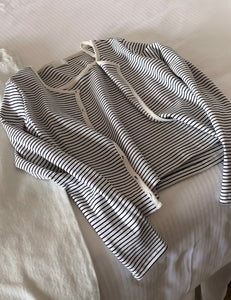Korean Striped Cami + Cardigan Set