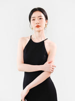 Load image into Gallery viewer, Cami Flute Midi Dress in Black
