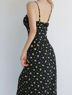 Load image into Gallery viewer, Aeoli Floral Tie Strap Dress in Black
