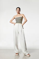 Load image into Gallery viewer, Texture Striped Shelf Bra Camisole in Cream

