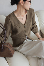 Load image into Gallery viewer, Ribbed Split Hem Cardigan [2 Colours]
