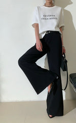 Load image into Gallery viewer, Wide Leg Flare Trousers in Black
