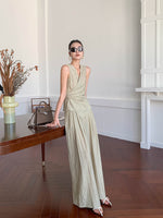 Load image into Gallery viewer, Textured Wrap Top + Trousers Set in Khaki
