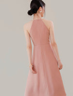 Load image into Gallery viewer, Beaded Cami Flare Midi Dress in Pink
