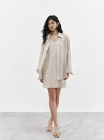Load image into Gallery viewer, Tencel Blend Shift Dress in Champagne
