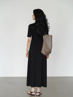 Load image into Gallery viewer, [Ready Stock] Mid Sleeve Cutout Maxi Dress in Black

