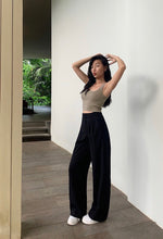 Load image into Gallery viewer, Wide Leg Relaxed Tailored Trousers in Black
