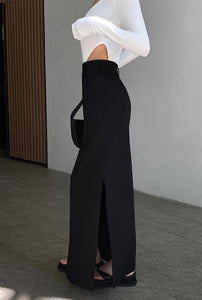 [Ready Stock] Tailored Slit Maxi Skirt - S