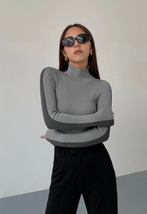 Duo Tone Turtleneck Top [2 Colours]