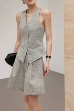 Load image into Gallery viewer, Tailored Vest // Short Set in Grey
