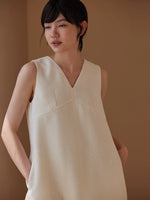 Load image into Gallery viewer, Tweed Pocket Shift Dress in White
