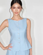 Load image into Gallery viewer, Tailored Peplum Vest // Shorts [2 Colours]
