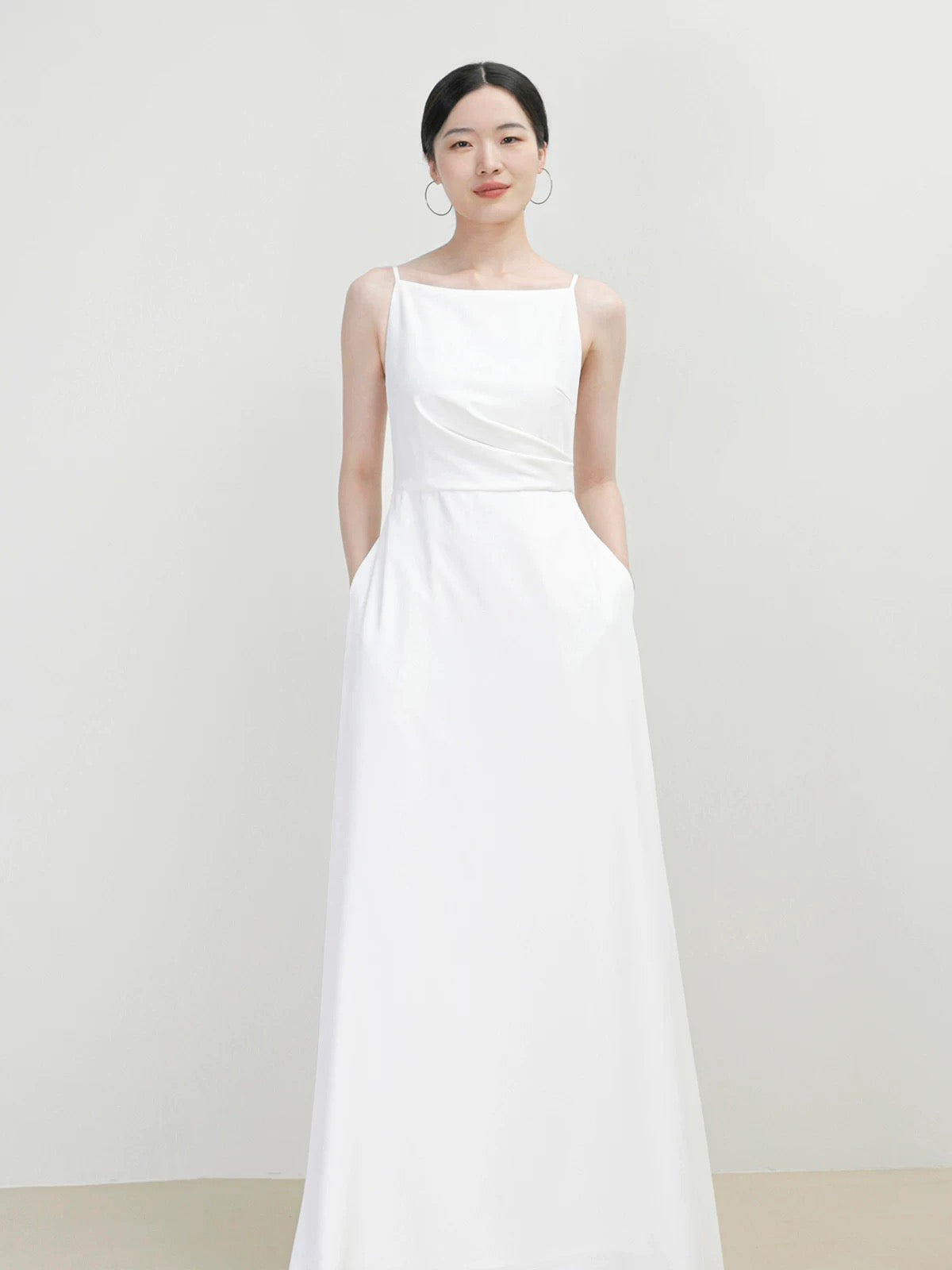 Cami A-Line Pocket Gown in White