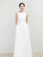 Load image into Gallery viewer, Cami A-Line Pocket Gown in White
