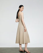 Load image into Gallery viewer, Stretch Line Sleeveless Dress in Khaki
