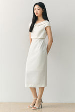 Load image into Gallery viewer, Korean Textured Collar Sheath Dress [2 Colours]
