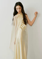 Load image into Gallery viewer, Multi-Way Sheer Drape Satin Gown in Yellow
