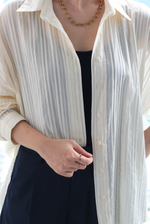 Load image into Gallery viewer, [Ready to Ship] Korean Textured Semi-Sheer Oversized Shirt [2 Colours]
