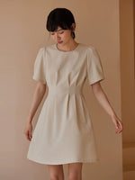 Load image into Gallery viewer, Pin Gathered Pocket Dress in Beige
