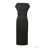 Load image into Gallery viewer, Korean Wide Shoulder Sheath Midi Dress [2 Colours]

