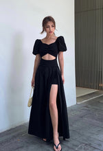 Load image into Gallery viewer, Sweetheart Cutout High Slit Maxi Dress in Black
