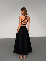 Load image into Gallery viewer, Cutout Cross Back Pocket Dress [2 Colours]
